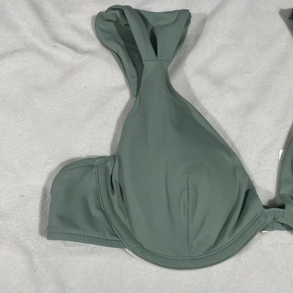 NEW $110 WeWoreWhat [SZ Large ] Allie Wide Strap Underwire Bikini Top‎ Green - Picture 6 of 12